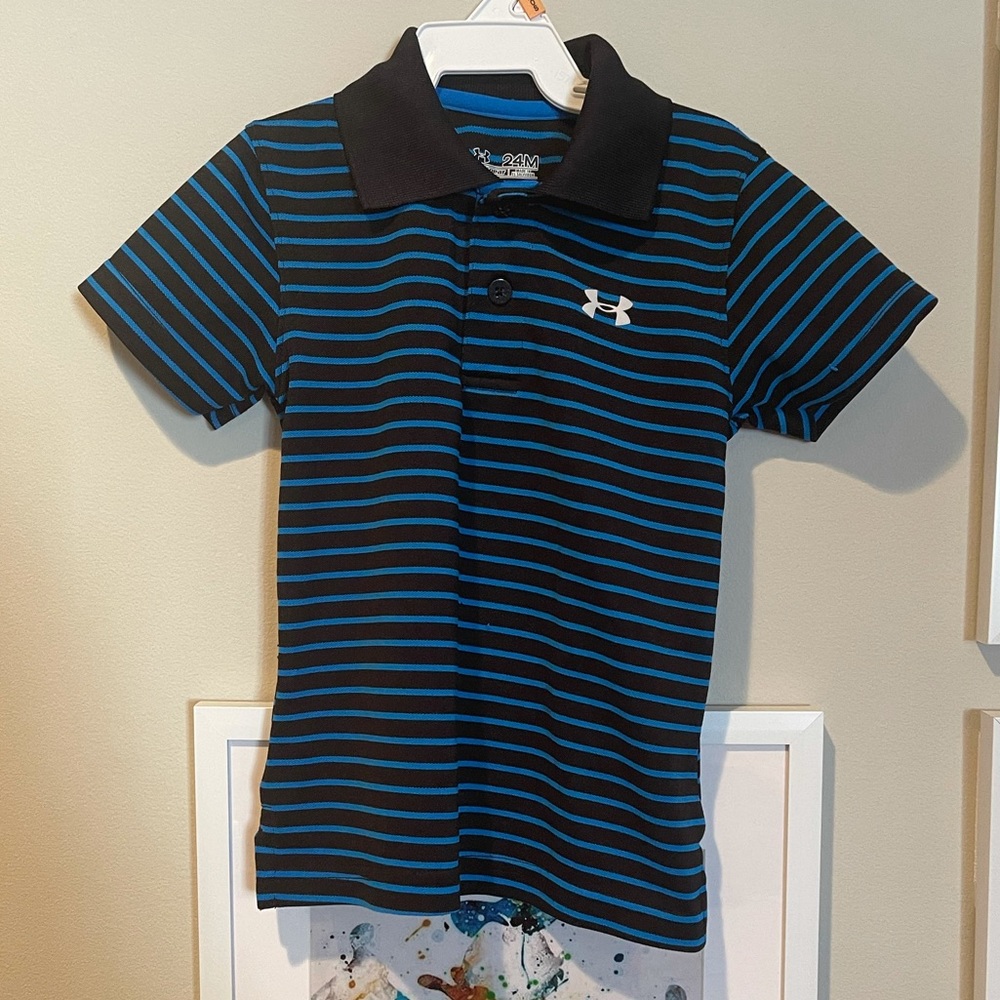 Toddle boys Under Armour Polo blue and black